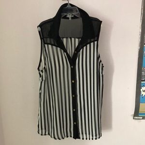 Charlotte Russe Striped Sheer Blouse